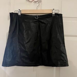 Altar’d State Black Mini Leather Skirt
